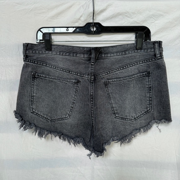 Free People Distressed Jean High Waisted Cut Off Denim Button-Up Booty Shorts - Picture 9 of 9